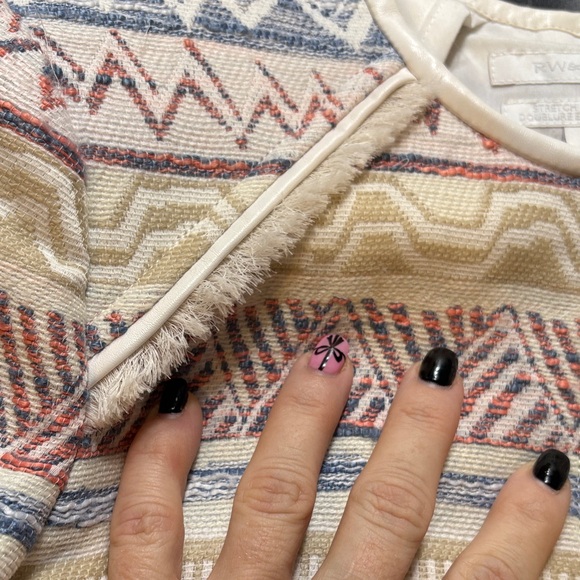 RW&CO. Textured Blazer with Red and Blue Accents - Picture 7 of 8